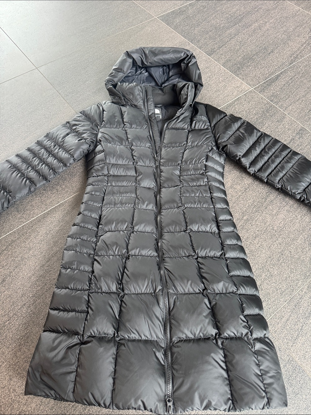 The North Face Women's Long Hooded Quilted Puffer Coat - Black